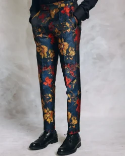 A Mahogany Red “Downtown” Velvet Shawl Lapel Suit