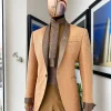 A “Mandarin” burlywood brown floral pattern jacquard suit