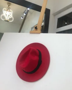 A Maroon Red Mens Fashion Hat