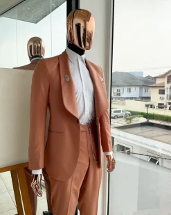 A Mauve Shawl Lapel Tuxedo Suit