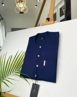 A Midnight Blue Kaftan with ABV diamond shape Australian Swarovski button Kaftan