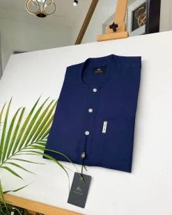 A Midnight Blue Kaftan with ABV diamond shape Australian Swarovski button