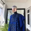 A Mix Blue and jacquard embroidery Agbada