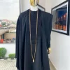 A Monochrome black with connected embroidery Agbada