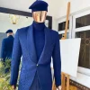 A Monochrome Blue Jacquard Tuxedo Suit