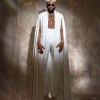 A monochrome ivory white deconstructed jacket with flare