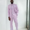 A Monochrome Lavender Purple Overcoat Tux Jacket