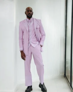 A Monochrome Lavender Purple Overcoat Tux Jacket