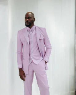A Monochrome Lavender Purple Overcoat Tux Jacket