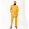 A Mustard Yellow front flap Kaftan, Gold Detailing Jacket with Zip