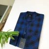 A Navy Blue and Black Check Front flap detailing Kaftan