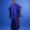 A Navy Blue, Arewa Embroidery, Malian Embroidery Details, Traditional Agbada
