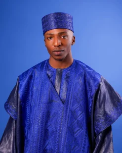 A Navy Blue, Arewa Embroidery, Malian Embroidery Details, Traditional Agbada
