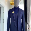 A Navy Blue Bespoke “Peaky Blinders” Notch Lapel Suit