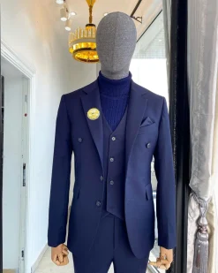 A Navy Blue Bespoke “Peaky Blinders” Notch Lapel Suit
