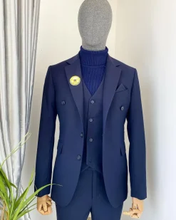 A Navy Blue Bespoke “Peaky Blinders” Notch Lapel Suit