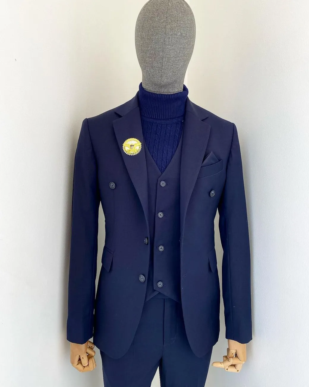 A Navy Blue Bespoke “Peaky Blinders” Notch Lapel Suit