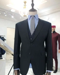A Navy Blue Cashmere men’s shawl-lapel Evening Tuxedo suit