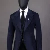 A Navy Blue Corduroy, notch lapel, patch pocket 2 button suit