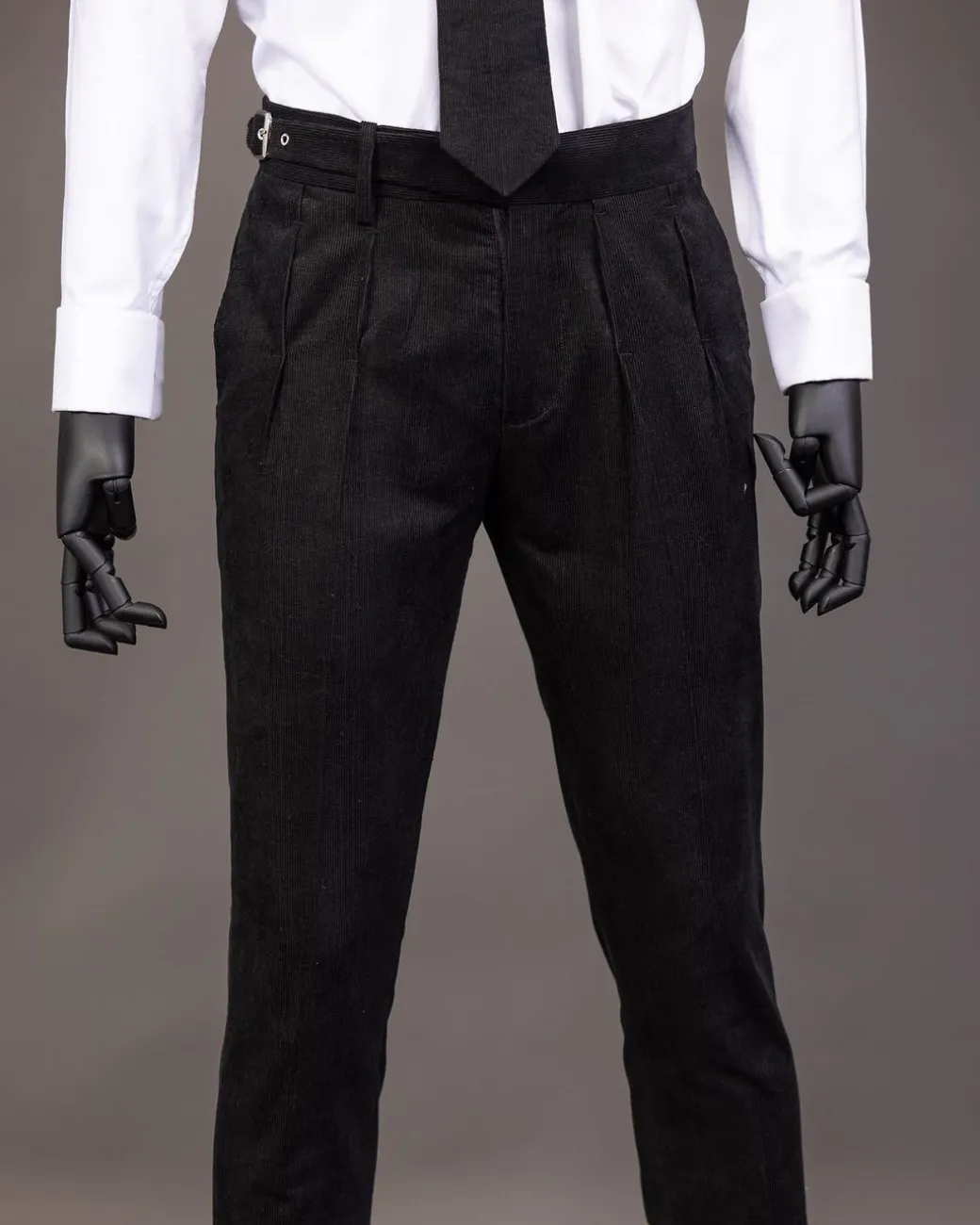 A Navy Blue Corduroy, notch lapel, patch pocket 2 button suit