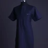 A Navy blue front flap, patch pocket with spiral embroidery detailing African senator Kaftan