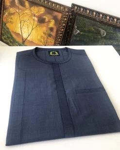 A Navy Blue Front flap Traditional African Kaftan Native