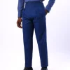 A Navy blue, Gurkha pant with double pleats trouser.
