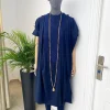 A Navy Blue, hand woven Yoruba traditional hat, senator kaftan and sokoto