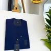 A Navy blue interconnected paisley design lines African traditional senator kaftan native.