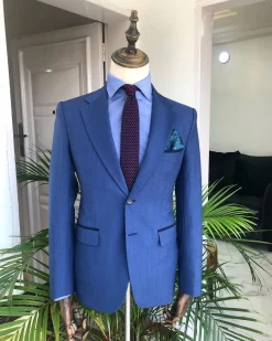 A Navy Blue Irish “Board Room” Peak Lapel Suit