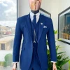 A navy blue Jorgecarli Super 140’s “Board Room” notch lapel suit