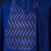 A Navy Blue, Millipedes-Patterned Embroidery Detailing Agbada