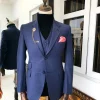 A Navy Blue Notch Lapel Business Suit