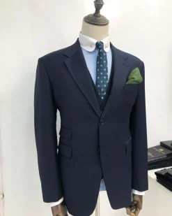 A Navy Blue notch lapel Suit