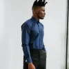 A Navy Blue Oxford Business Shirt.