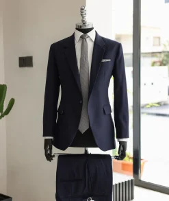 A Navy Blue, Pinstripe, Notch Lapel, Jorgecarli Suit