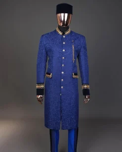 A Navy blue “Prince of Persia” ceremonial trench suit