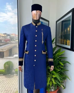 A Navy blue “Prince of Persia” ceremonial trench suit