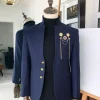 A Navy Blue reloaded Chinese Tuxedo “ 7th Battalion” Suit