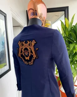 A Navy Blue Reloaded Triple Layer and Adjacent Cut “French” Safari Suit
