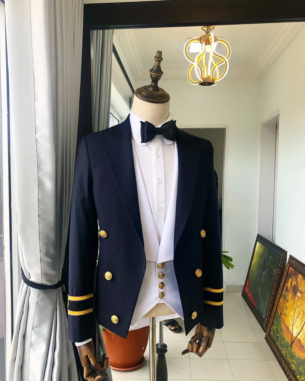 A Navy Blue Royal “Marine” Ceremonial peak lapel Suit