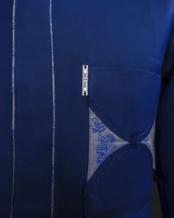 A Navy Blue, Sunrise Perspective Embroidery Detailing Agbada