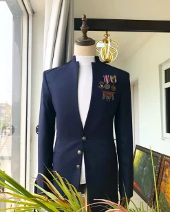 A Navy Blue “7th Battalion” Military Style suit