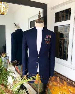 A Navy Blue “7th Battalion” Military Style suit