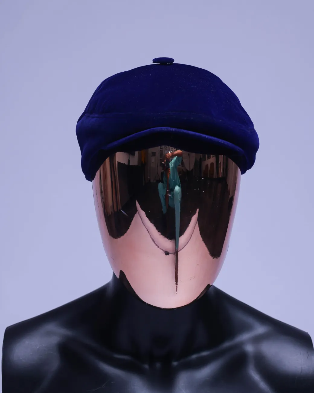 A Navy Blue Velvet Kangol Cap