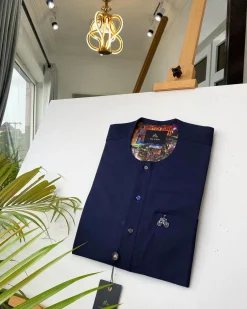 A Navy Blue With mixed Swarovski buttons detailing African Kaftan and sokoto