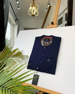 A Navy Blue With mixed Swarovski buttons detailing African Kaftan