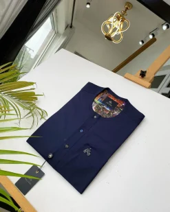 A Navy Blue With mixed Swarovski buttons detailing African Kaftan and sokoto