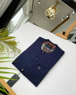 A Navy Blue With mixed Swarovski buttons detailing African Kaftan