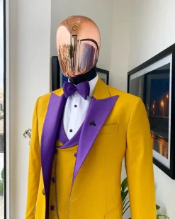 A Peak Lapel Pantone Gold Tuxedo Suit